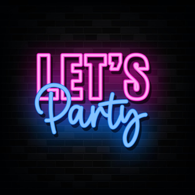 Consente di festeggiare il modello di disegno vettoriale delle insegne al neon