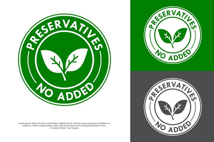 Vettore conservanti senza aggiunta illustrazione del modello di logo adatta all'imballaggio del prodotto