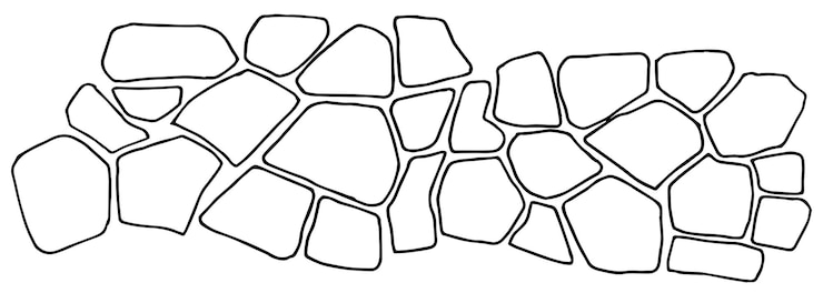 Vettore consistenza della parete di pavimentazione in pietra disegno lineare in stile doodle