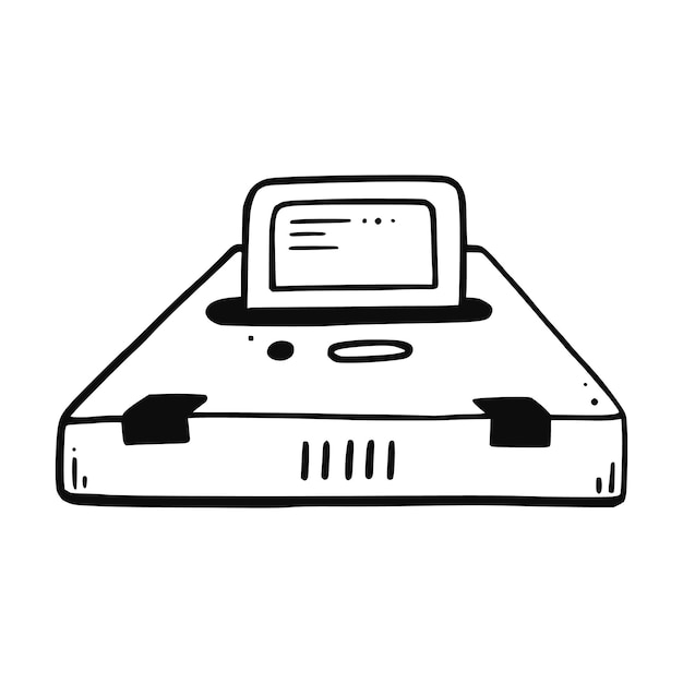 Console per videogiochi retrò elemento doodle disegnato a mano