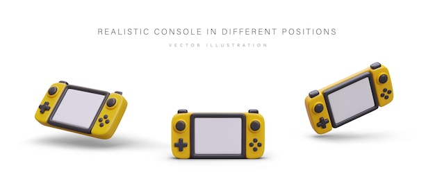 Console realistica in diverse posizioni Dispositivo di gioco wireless con schermo a pulsanti