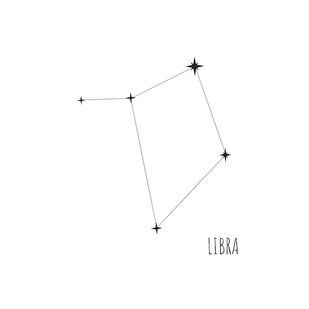 Constellation Libra Doodle schizzo icona lineare di 88 costellazioni impostate