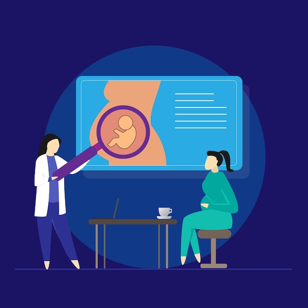 Consultazione di gravidanza e maternità Donne incinte che consultano presso l'ufficio di ginecologia per il controllo