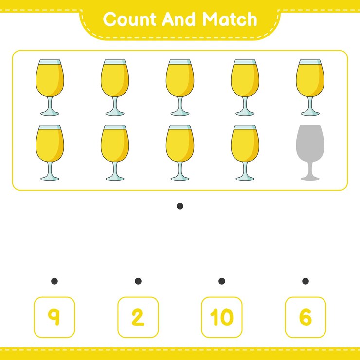 Vettore conta e abbina conta il numero di cocktail e abbina con i numeri giusti