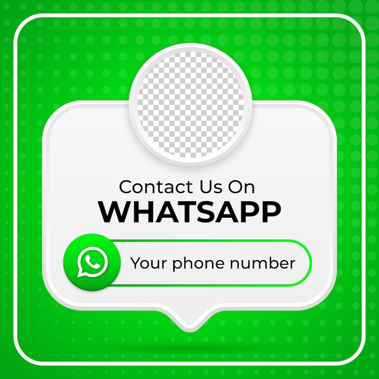 Contattaci sul banner quadrato dei social media di whatsapp