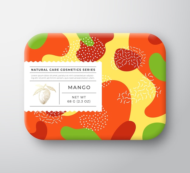 Contenitore di carta avvolto scatola di cosmetici da bagno di frutta con etichetta di cura.