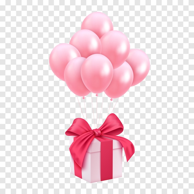Contenitore di regalo bianco con il nastro blu e pallone su fondo rosa. minimo concetto di Capodanno.