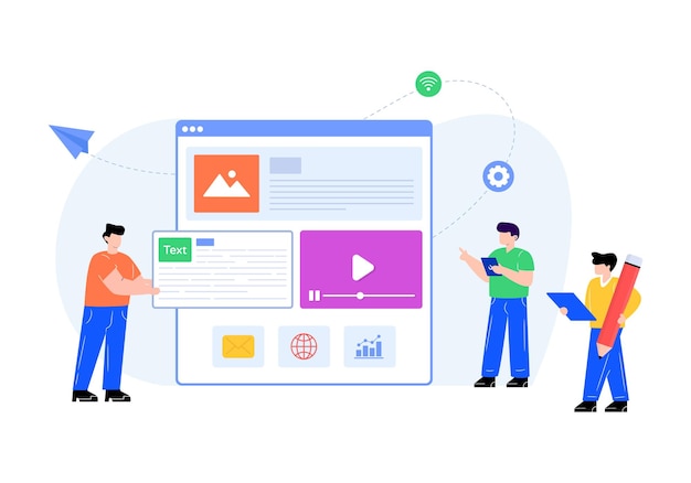 Contenuti Web in un design alla moda modificabile piatto