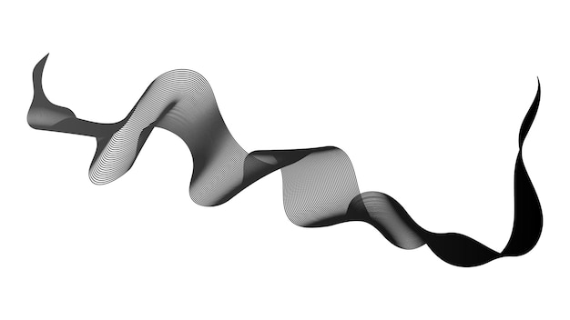 Contesto astratto con le linee di gradiente dell'onda monocromatica su priorità bassa bianca. Sfondo di tecnologia moderna, design a onde. Illustrazione vettoriale