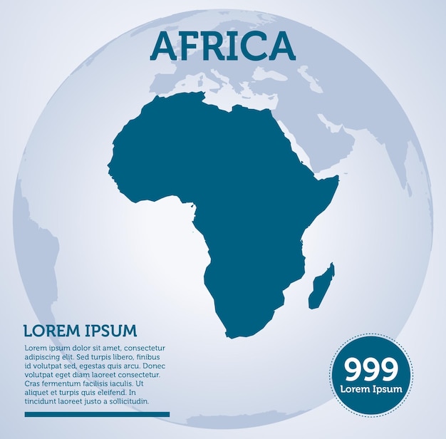 Continente Africa Mappa del mondo