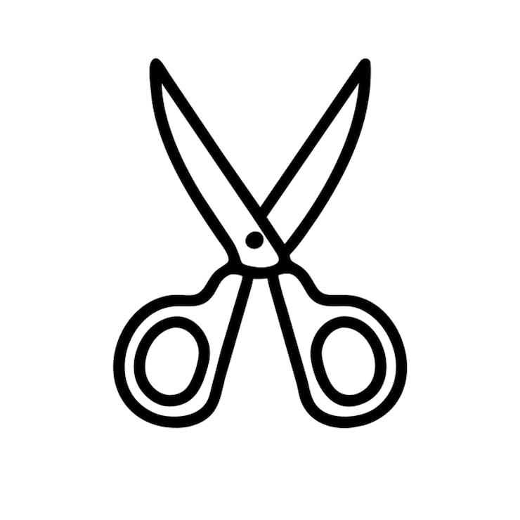 Vettore contorno dell'icona delle forbici