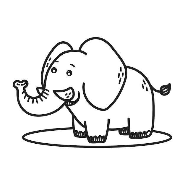 Contorno di elefante disegnato a mano