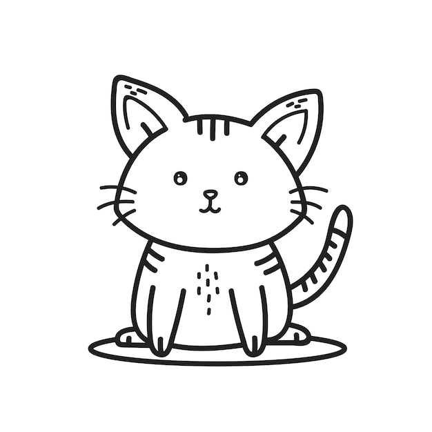 Contorno di gatto disegnato a mano