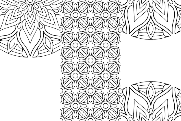 Contorno di sfondo disegno mandala ornamentale