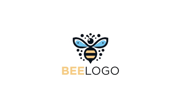 Contorno vettoriale del logo dell'ape vettoriale grafico minimalista