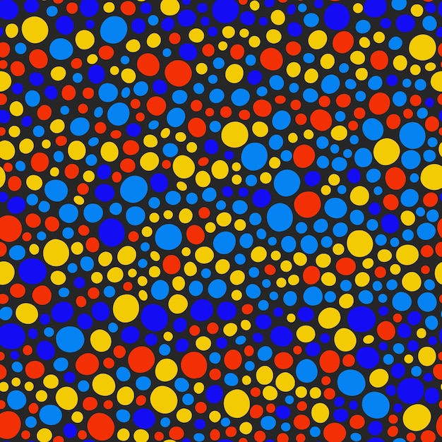 Contrasto luminoso cerchi colorati sfondo motivo senza giunture Vettore semplice sfondo ripetibile Carta da parati minimalista festosa