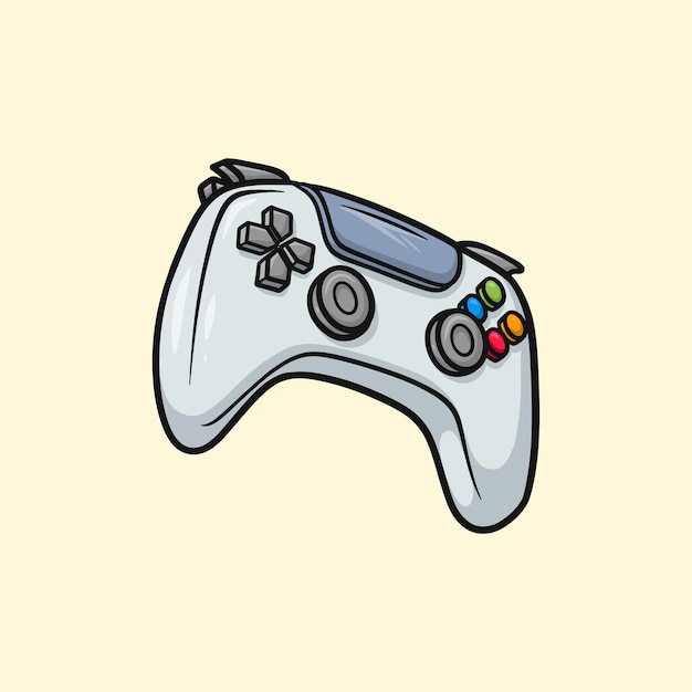 Controller di gioco bianco-blu Vettore di cartoni animati