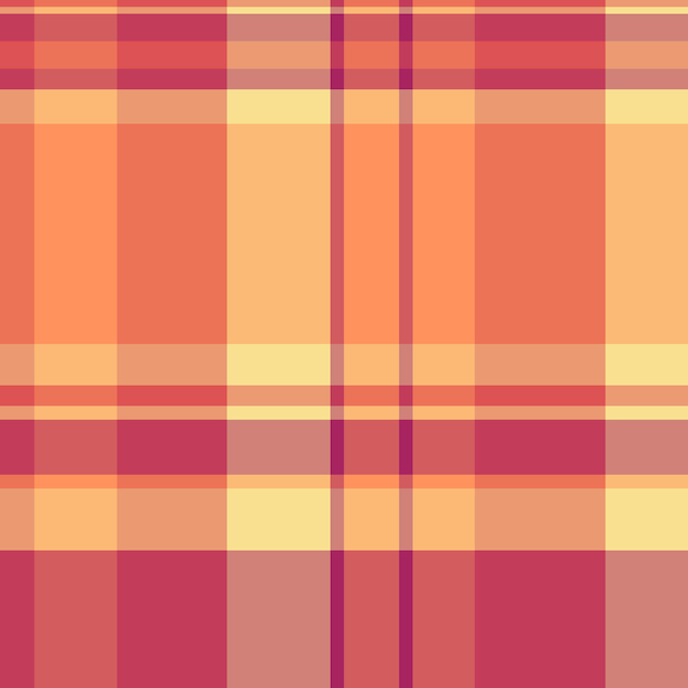 Controllo dello sfondo senza soluzione di continuità del motivo tessile scozzese con un tessuto a trama vettoriale scozzese nei colori rosso e arancione