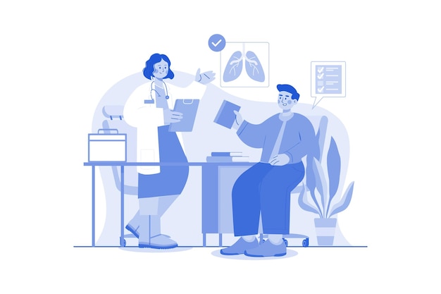 Controllo sanitario di routine Concetto di illustrazione su sfondo bianco