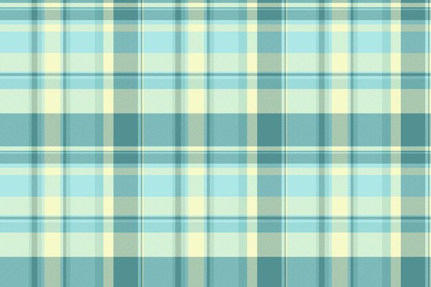 Controllo tessile senza cuciture di sfondo tartan plaid con un vettore di tessuto a modello di consistenza in colori chiari e ciani