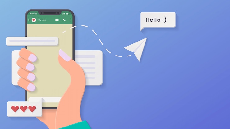 Vettore conversazione di chat 3d e sfondo minimo di aereo di carta