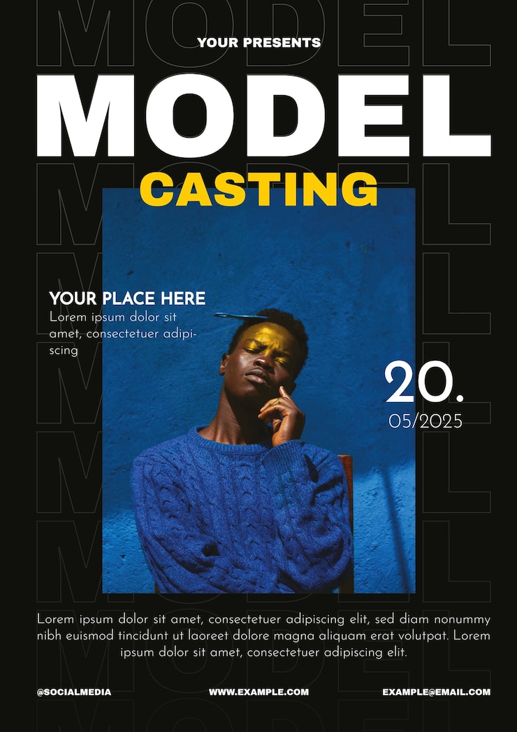 Vettore convocazione per il casting di modelle