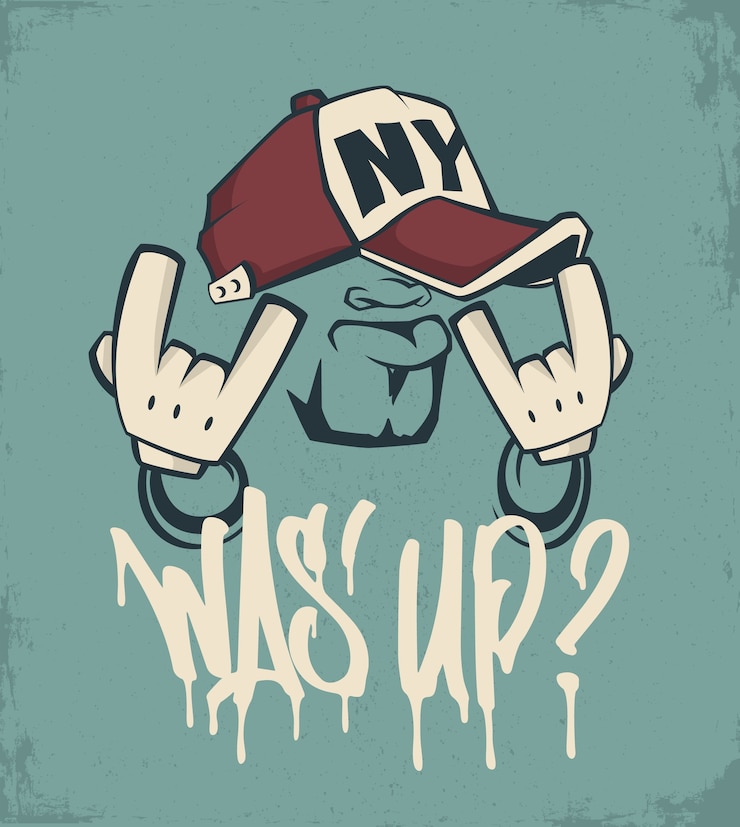 Vettore cool man in berretto, hip hop face
