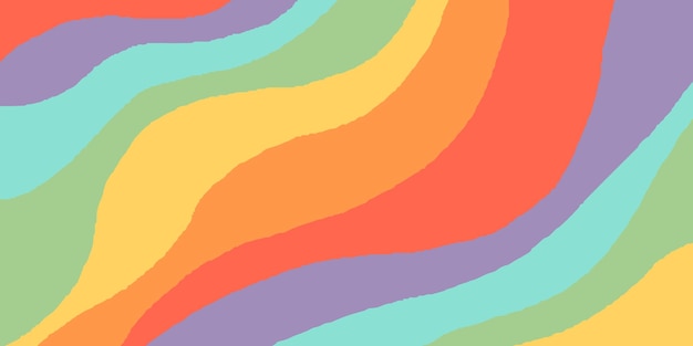 Cool Rainbow Groovy Background Vector Design Abstract Funky Background