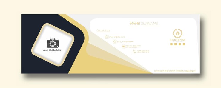 Vettore copertina aziendale con una firma e un posto per illustrazione o foto una pagina per i social network con un posto per un avatar il layout della copertina è in stile minimalista