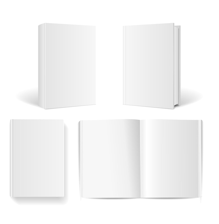 Vettore copertina del libro e mockup interni
