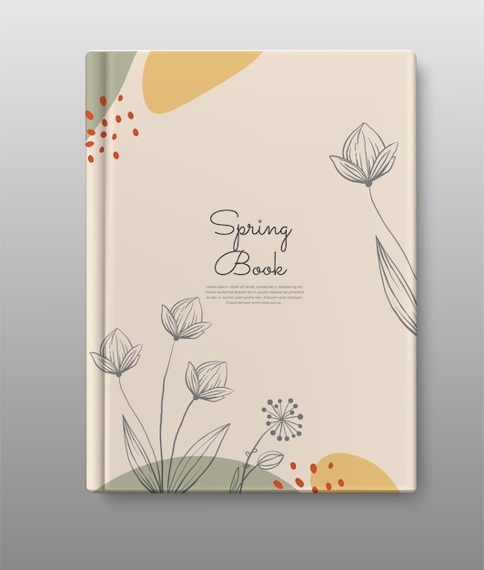 copertina del libro primaverile fiori minimalisti design