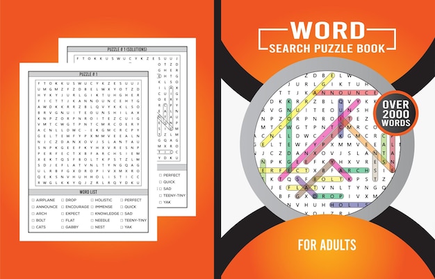 Copertina del libro puzzle di ricerca di parole per adulti (Volume-1)