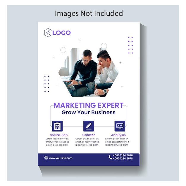 Copertina della pubblicazione pubblicitaria per la promozione della proposta commerciale del volantino di marketing digitale