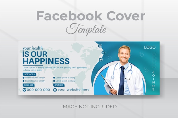 Copertina della timeline di Facebook per l'assistenza sanitaria medica e modello di banner web