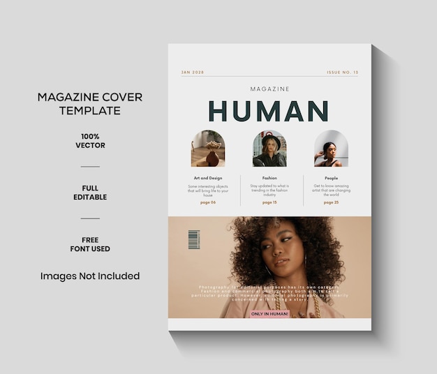 Copertina di rivista minimalista, elegante e chic