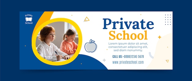 Copertina facebook della scuola privata disegnata a mano