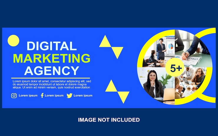 Vettore copertina facebook di marketing digitale e modello di banner web