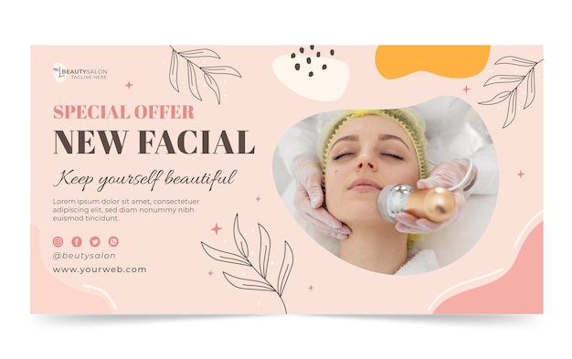 Copertina facebook di medicina estetica disegnata a mano