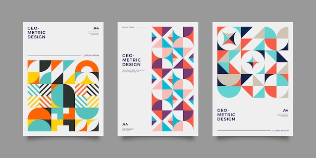 Copertina in stile retrò e geometrico
