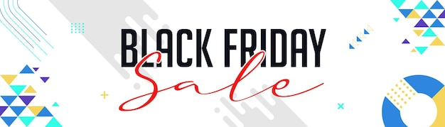 Copertina promozionale del banner di vendita del Black Friday con stile di sfondo geometrico astratto per la pubblicità