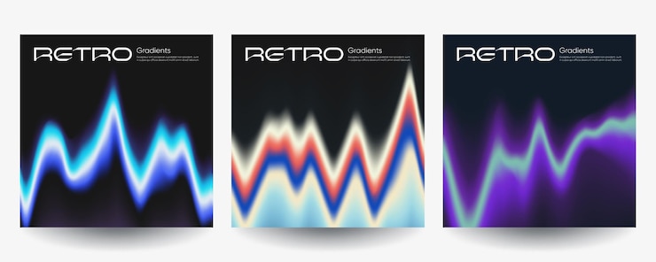 Vettore copertine con colori retro gradiente y2k illustrazione vettoriale
