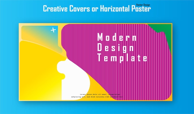 Copertine creative o manifesti orizzontali in stile minimale moderno per il branding dell'identità aziendale, la promozione pubblicitaria sui social media