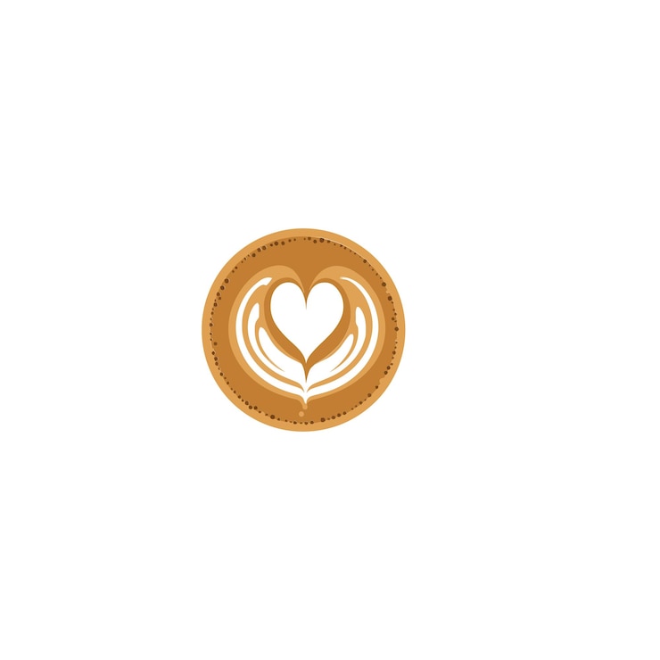 Vettore coppa da caffè con disegno a cuore in stile vettoriale minimo piatto