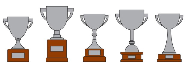 Coppa del trofeo premio Coppa d'argento in design piatto Illustrazione vettoriale