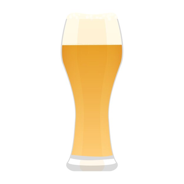 Coppa di birra alta e trasparente di birra con schiuma per la celebrazione al bar