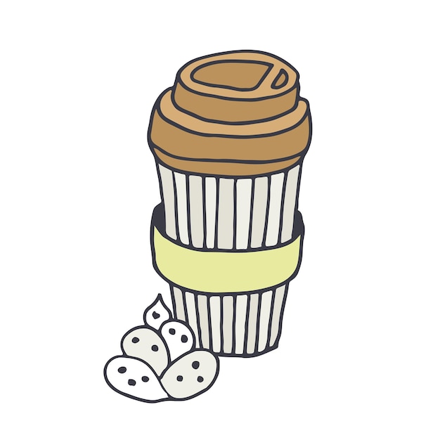 Coppa di plastica di caffè e dessert