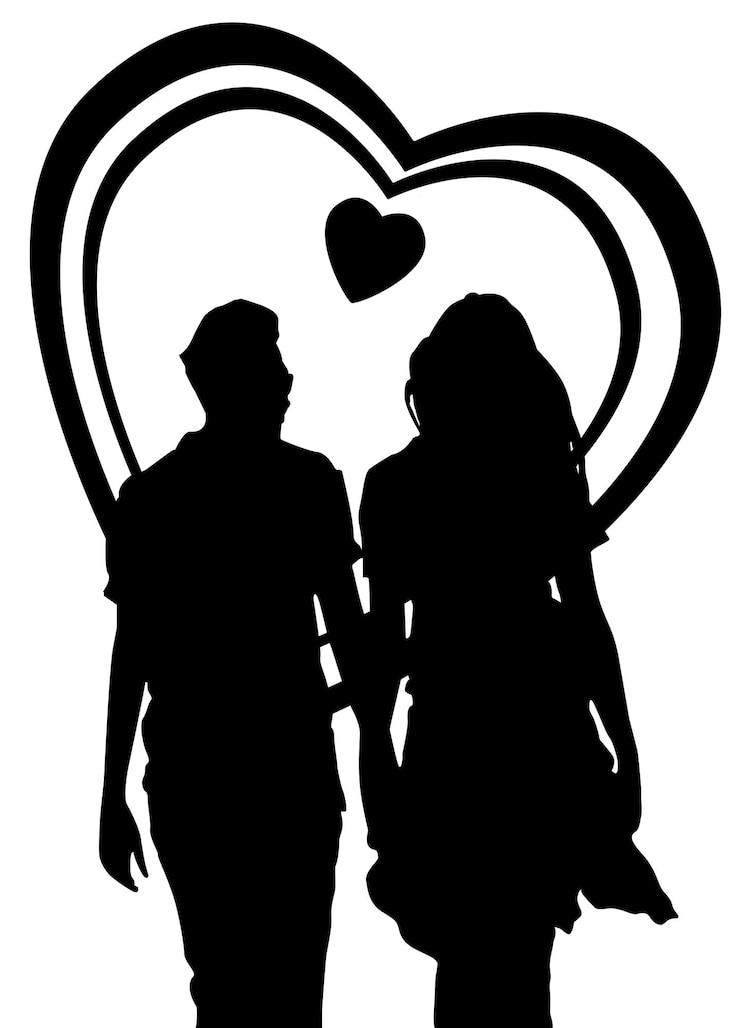 Vettore coppia d'amore che cammina tenendosi per mano concetto d'amore illustrazione vettoriale