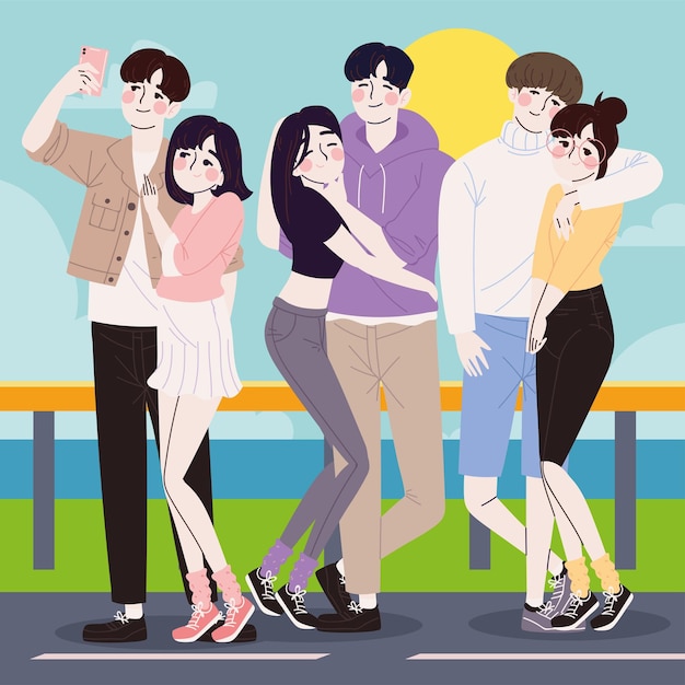 Coppia di gruppo della Corea