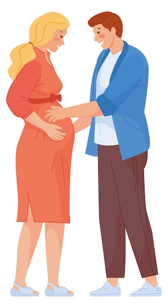 Coppia felice in attesa del bambino Donna incinta con il marito