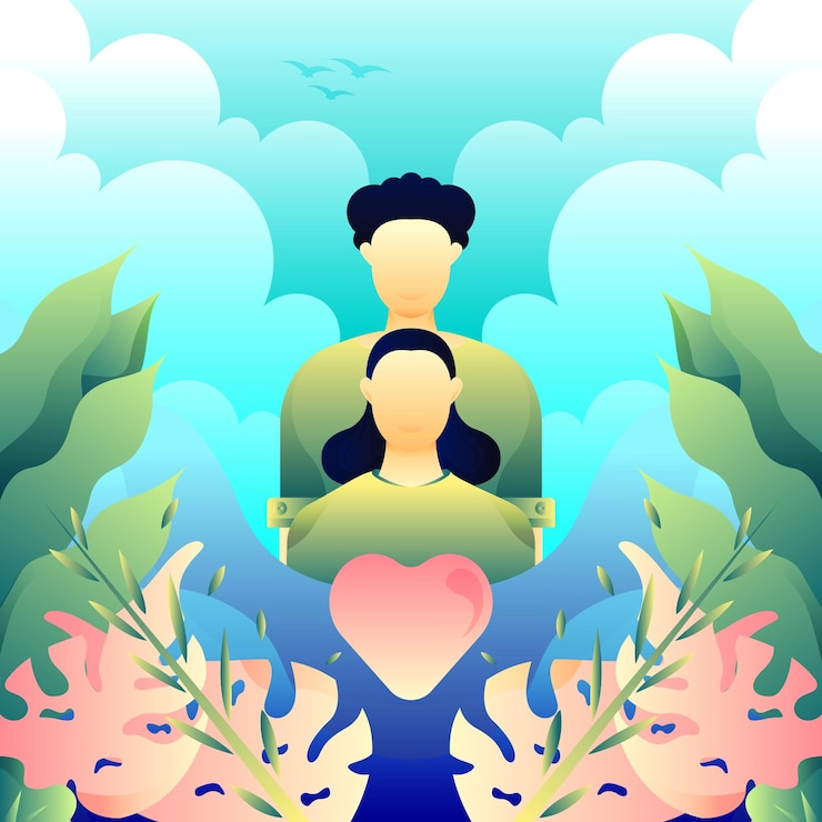 Vettore coppia piatta illustrazione